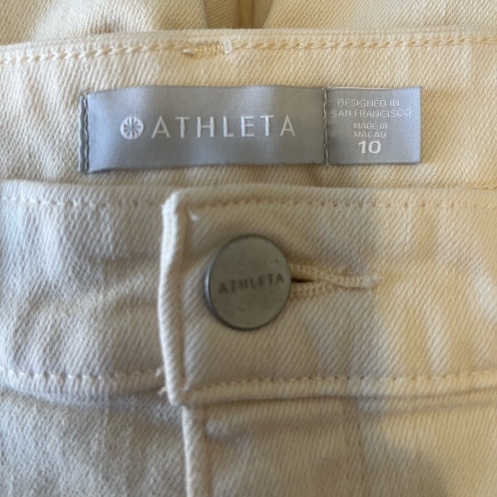 Athleta Flex High Rise straight Leg Ankle Jean in bone size 10 - Picture 7 of 9